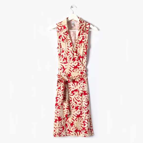 dvf sleeveless wrap dress